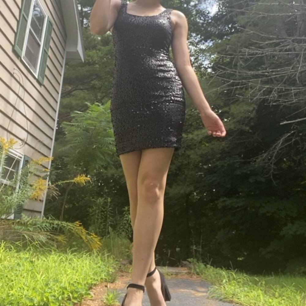 Black sequin dress